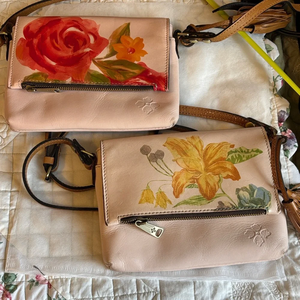 Patricia Nash Small Corfu Rose Placement  Leather Bag